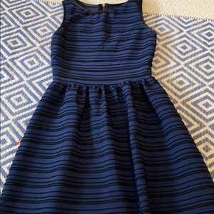 Blue and black striped formal dress for girls